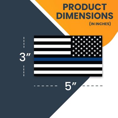 MAGNET ME UP THIN BLUE LINE REVERSE AMERICAN FLAG MAGNET DECAL 3X5-HEAVY DUTY FOR CAR TRUCK SUV-IN SUPPORT OF POLICE AND LAW ENFORCEMENT OFFICERS Image 1