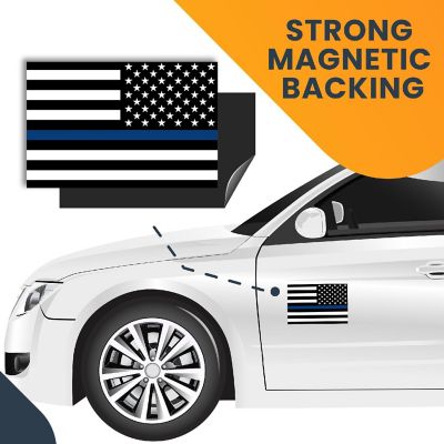 Magnet Me Up Thin Blue Line Reverse American Flag Magnet Decal, 4x6 In, Automotive Magnet for Car Truck SUV, in Support of Police and Law Enforcement Officers Image 3
