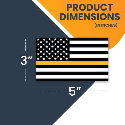 Magnet Me Up Thin Gold Line American Flag Magnet Decal, 3x5 In, 2 Pk, Automotive Magnet for Car Truck SUV, in Support of All Emergency Services Dispatchers Image 1