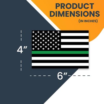 Magnet Me Up Thin Green Line American Flag Magnet Decal, 4x6 In, 2 PK, BLK/GRN/WHT  for Car Truck SUV, in Support of Feds, US Border Patrol Agents, and Rangers Image 1