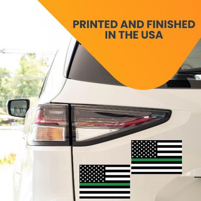 Magnet Me Up Thin Green Line American Flag Magnet Decal, 4x6 In, 2 PK, BLK/GRN/WHT  for Car Truck SUV, in Support of Feds, US Border Patrol Agents, and Rangers Image 2