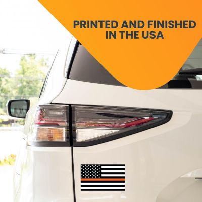 Magnet Me Up Thin Orange Line American Flag Magnet Decal, 3x5 In, 2 Pk,Blk, Orange, White, Automotive Magnet for Car Truck SUV, in Support of Rescue Team Image 2
