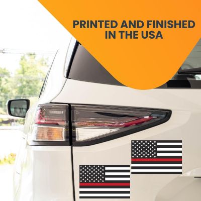 Magnet Me Up Thin Red Line Magnet Decal, 4x6 Inches, 2 Pack, Automotive Magnet for Car Truck SUV, in Support of Our Firefighters and Local Fire Department Image 2
