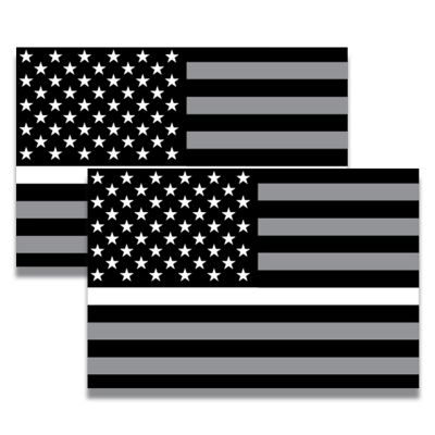 Magnet Me Up Thin White Line American Flag Magnet Decal, 4x6 Inches, 2 PK, Black, White, Magnet for Car Truck SUV, in Support of All Emergency Medical Services Image 1