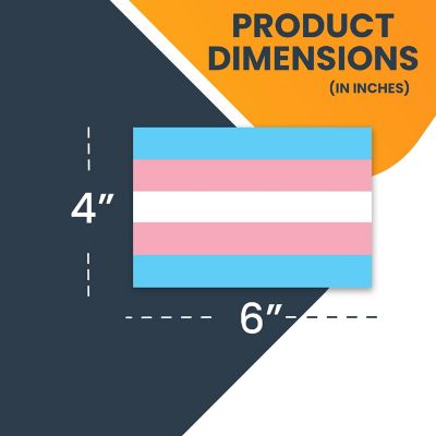 Magnet Me Up Transgender Pride Flag Magnet Decal, 4x6 Inches, Pink Blue and White, Heavy Duty Automotive Magnet for Car Truck SUV, in Support of LGBTQ Image 1