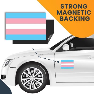 Magnet Me Up Transgender Pride Flag Magnet Decal, 4x6 Inches, Pink Blue and White, Heavy Duty Automotive Magnet for Car Truck SUV, in Support of LGBTQ Image 3