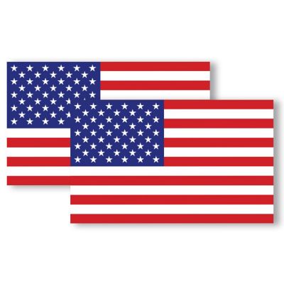 Magnet Me Up USA Patriotic American Flag Adhesive Decal Sticker, 2 Pack, 3x5 Inch, Heavy Duty Adhesion to Car Window, Bumper, etc Image 1