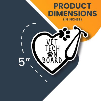 Magnet Me Up Vet Tech On Board Magnet Decal, 5x5.5 Inches, Heavy Duty Automotive Magnet for Car Truck SUV Image 1