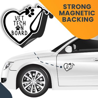 Magnet Me Up Vet Tech On Board Magnet Decal, 5x5.5 Inches, Heavy Duty Automotive Magnet for Car Truck SUV Image 3