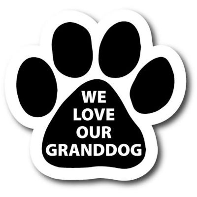 Magnet Me Up We Love Our Granddog Pawprint Magnet Decal, 5 Inch, Heavy Duty Automotive Magnet for Car Truck SUV Image 1