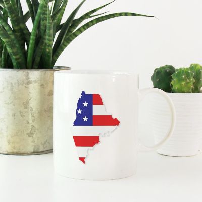 Maine US Flag Ceramic Mug Image 1