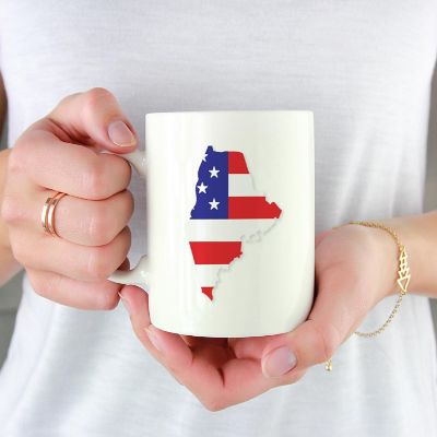 Maine US Flag Ceramic Mug Image 1