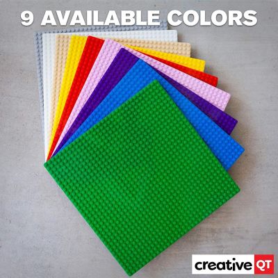 MakerBase, Grey, 4 Pack, 10"x10" Peel-and-Stick Toy Building Blocks Stackable Baseplates, Bases for Play Tables Image 3