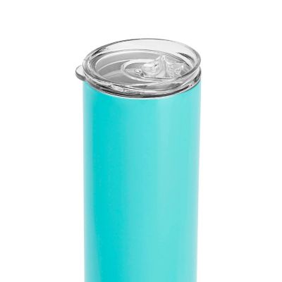 Makerflo 20 Oz Skinny Powder Coated Tumbler with Splash Proof Lid & Straw, Personalized DIY Gifts, Teal, 1 pc Image 1