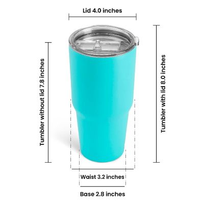 Makerflo 30 Oz Powder Coated Tumbler with Splash Proof Lid & Straw, Personalized DIY Gifts, Teal, 1 pc Image 2