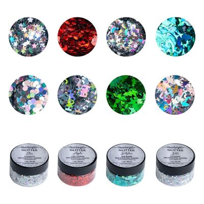 Makerflo Holographic Shape Glitter Variety Set Pack of 33, 1 Oz each for DIY, Festival Decoration Crafts & Slime Image 1