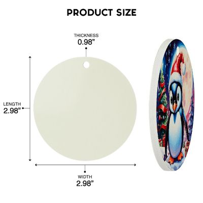 Makerflo Sublimation Round Ornaments Made of FRP Material with Festive Red String, Craft-Ready for DIY Gifts &amp; Personalization - Sublimation (Pack of 72) Image 1