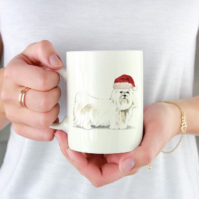 Maltese Santa Hat Ceramic Mug Image 1