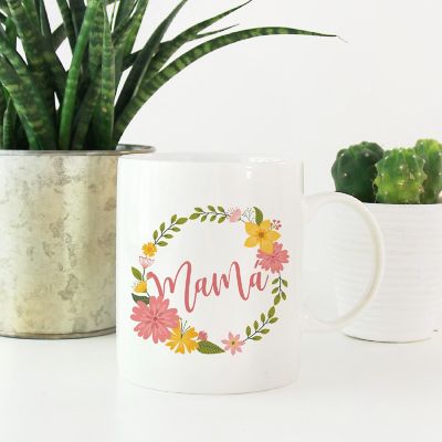 Mam Floral Wreath Ceramic Mug Image 1