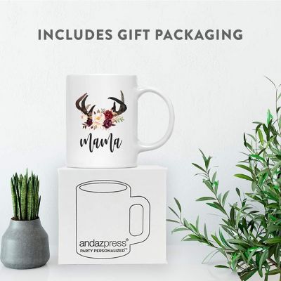 Mama Antlers Florals Ceramic Mug Image 2
