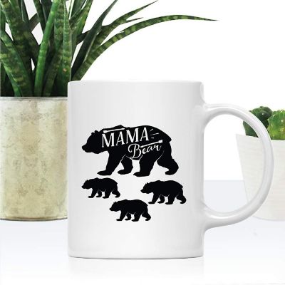 Mama Bear Three Cubs Ceramic Mug Image 1