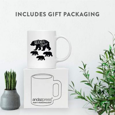 Mama Bear Three Cubs Ceramic Mug Image 2