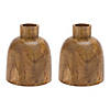 Mango Wood Bottle Vase (Set Of 2) 6.25"H Wood Image 1