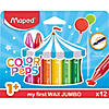Maped Color'Peps My First Jumbo Triangular Wax Crayons, 12 Per Pack, 6 Packs Image 1