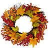 Maple Leaf and Berry Twig Artificial Fall Harvest Wreath  22-Inch Image 1