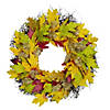 Maple Leaf Artificial Fall Harvest Wreath  22-Inch Image 1