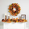 Maple Leaves and Pinecone Fall Harvest Artificial Wreath - 30" - Unlit Image 3