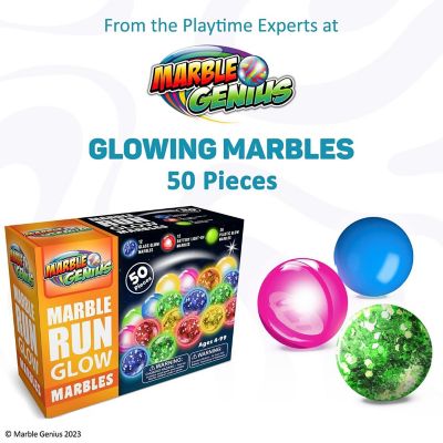 Marble Genius Marble Glow Run Race Track Set - 50 pcs, Glow in the Dark, Gift for Kids, Color Instruction Manual Image 1