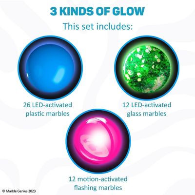 Marble Genius Marble Glow Run Race Track Set - 50 pcs, Glow in the Dark, Gift for Kids, Color Instruction Manual Image 2