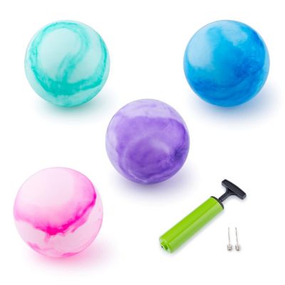Marbleized Bouncy Balls Set of 4 Plus Pump Image 1