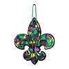 Mardi Gras Fleur-de-lis Tissue Paper Sign Craft Kit - Makes 12 Image 1