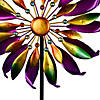 Mardi Gras Flower Outdoor Pinwheel Garden Stake - 4.5' Image 4