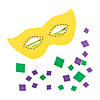Mardi Gras Mask Glasses Craft Kit - Makes 12 Image 1