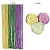 Mardi Gras Multicolor Plastic Beads &amp; Coins Kit &amp;#8211; 192 Pc. Image 1
