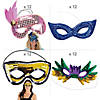 Mardi Gras Sequin Mask Kit Assortment for 48 Image 1