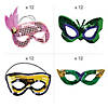Mardi Gras Sequin Mask Kit Assortment for 48 Image 1