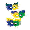 Mardi Gras Two-Tone Feather Half Masks- 12 Pc. Image 1