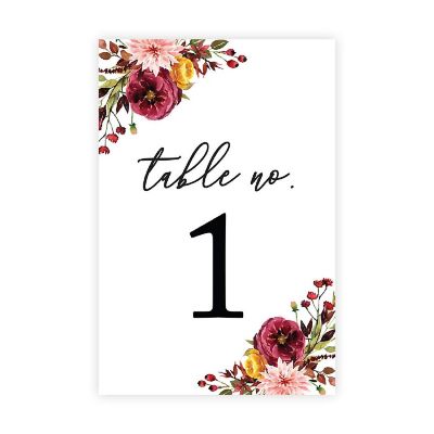 Marsala Floral Numbers 1 20 Image 1