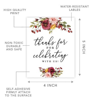 Marsala Floral Wedding Thanks Image 2