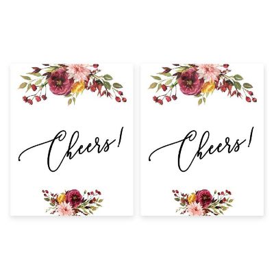 Marsala Floral Wedding Wine Labels Cheers Image 1