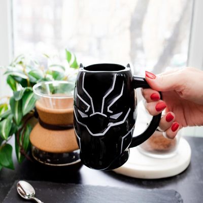 Marvel Black Panther Mask 3D Sculpted Ceramic Mug  Holds 20 Ounces Image 3