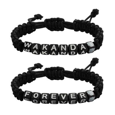 Marvel Black Panther: Wakanda Forever 2-Piece Cord Pull Bracelet Set Image 1