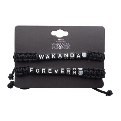 Marvel Black Panther: Wakanda Forever 2-Piece Cord Pull Bracelet Set Image 1