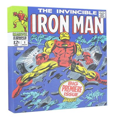 Marvel Comic Cover 9 x 5 Inch Canvas Wall Art  Invincible Iron Man #1 Image 1