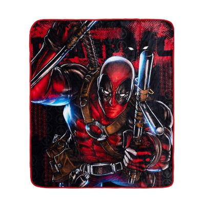 Marvel Comics Deadpool Batons Raschel Throw Blanket  50 x 60 Inches Image 1