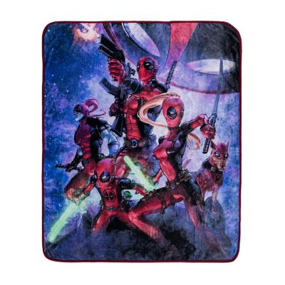 Marvel Comics Deadpool Corps Raschel Throw Blanket  50 x 60 Inches Image 1